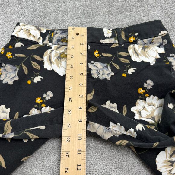 Old Navy Pixie Slim Fit Cropped Pants Womens 6 Gray Floral Mid Rise Casual 30x25 - Picture 10 of 12